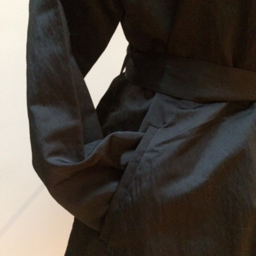 🌸 UCHUU BLACK TRENCH COAT NWOT - Picture 4 of 11